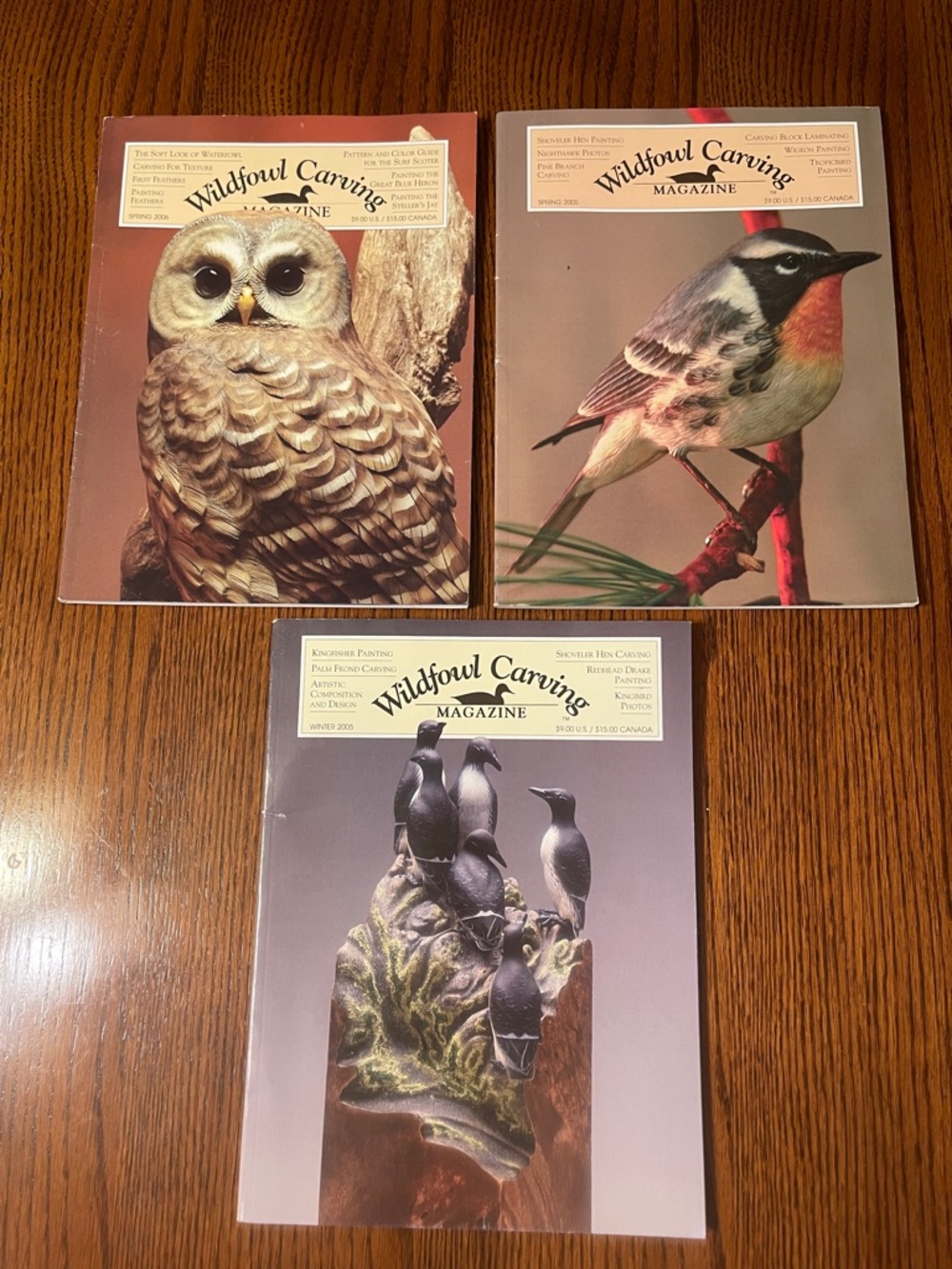 Wildfowl Carving Magazines, Set of 3